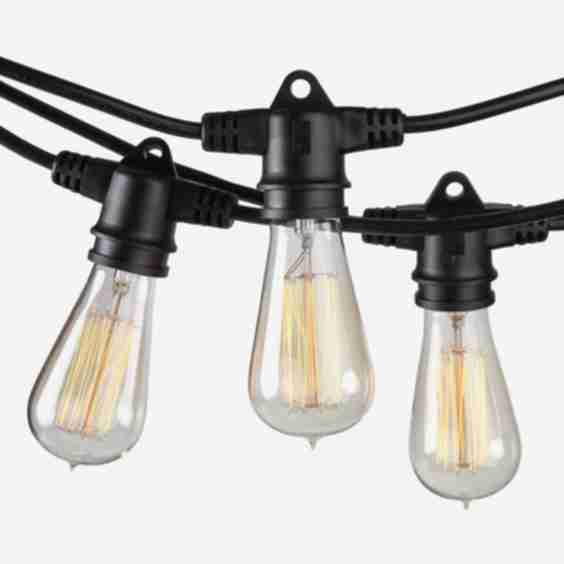 Ambience Pro Edison - Waterproof String Lights, Filament Bulbs - 48 Ft