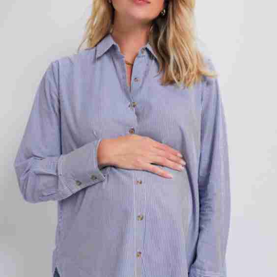 Navy and White Microstripe The Classic Buttondown