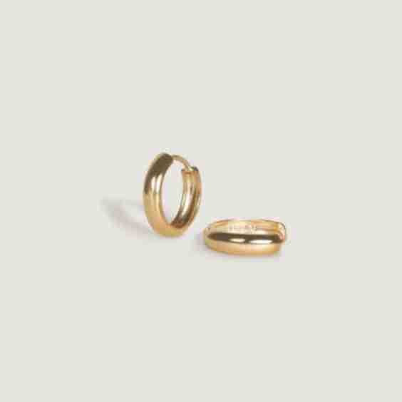 14k Mini Hoop Huggie Earrings