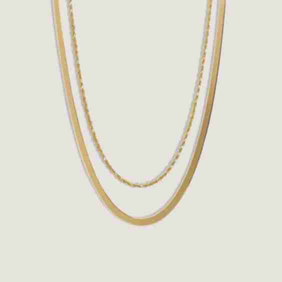 Rope & Carter Herringbone Chain II Necklace Stack