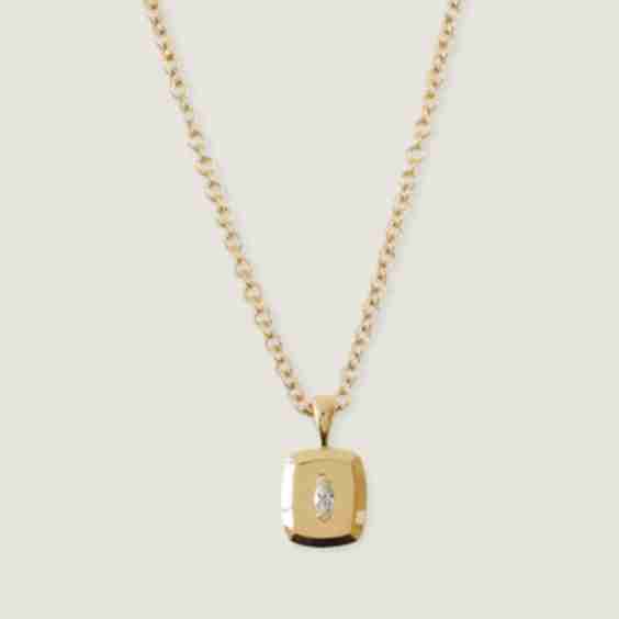 14k Le Chat Marquise Cushion Necklace 