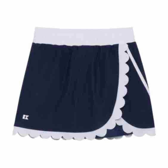 Navy Scalloped Court Skort