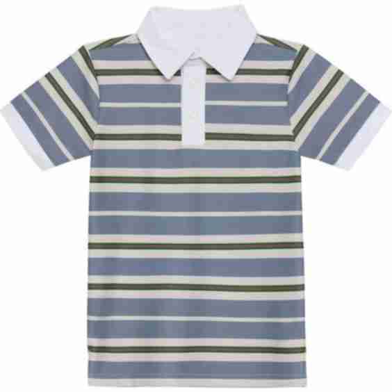 Boys Polo Shirt Slate Stripe