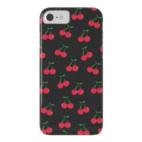 Cherries 2 (on black) iPhone Case by Sy Phelan