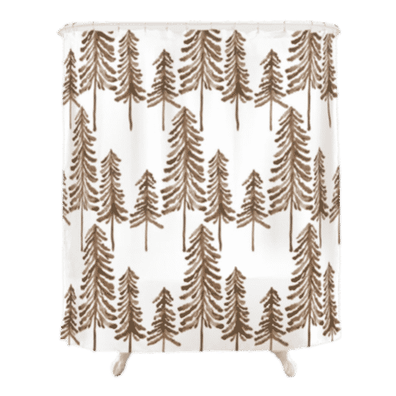 Pine Trees – Sepia Palette Shower Curtain by Cat Coquillette
