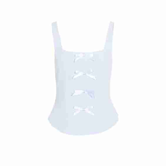 Kady Blue Ribbon Detail Corset Top