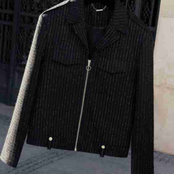  Double Pocket Zip Wool Jacket