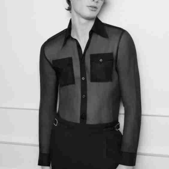 Silk Chiffon Button Down Shirt