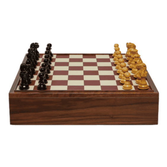Mayfair Wood and Leather Tabletop Chess Set