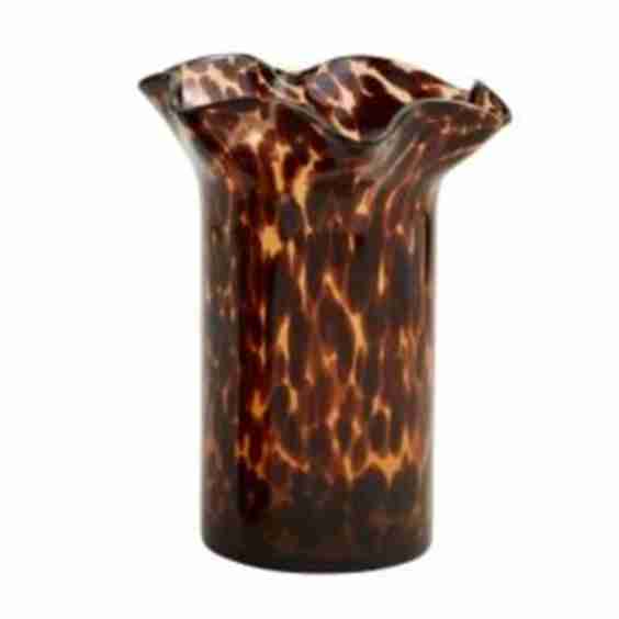Ruffle Glass Tortoise Vase