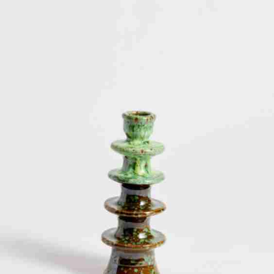 Marrakechi Lime Ceramic Candlestick