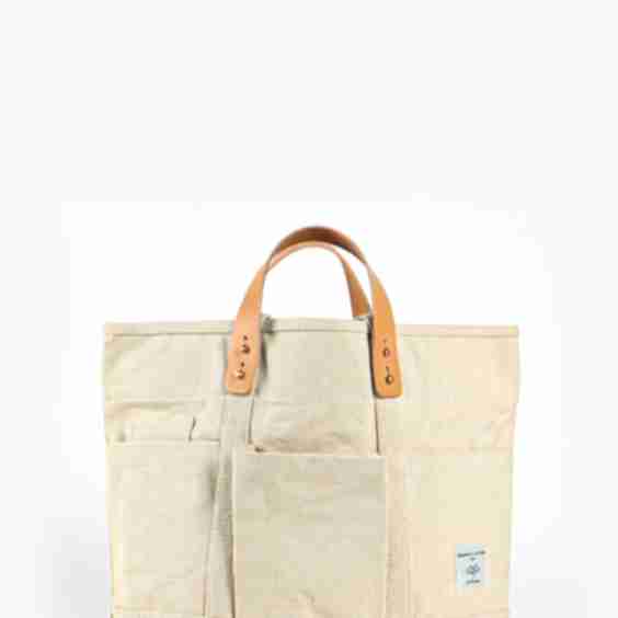 Canvas Construction Tote in Natural