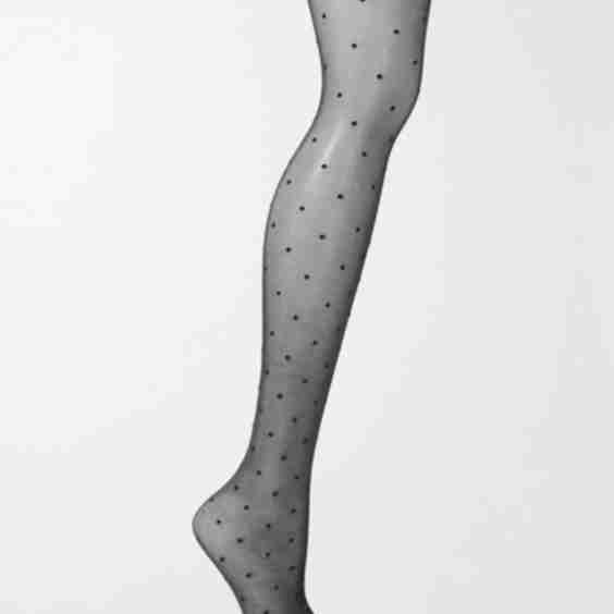 Black Dot 15 Denier Point D'esprit Tights