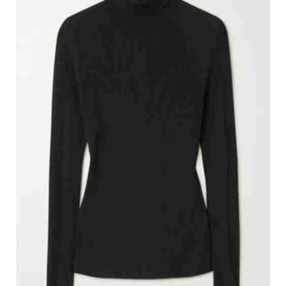 Ribbed Wool-Blend Turtleneck Sweater