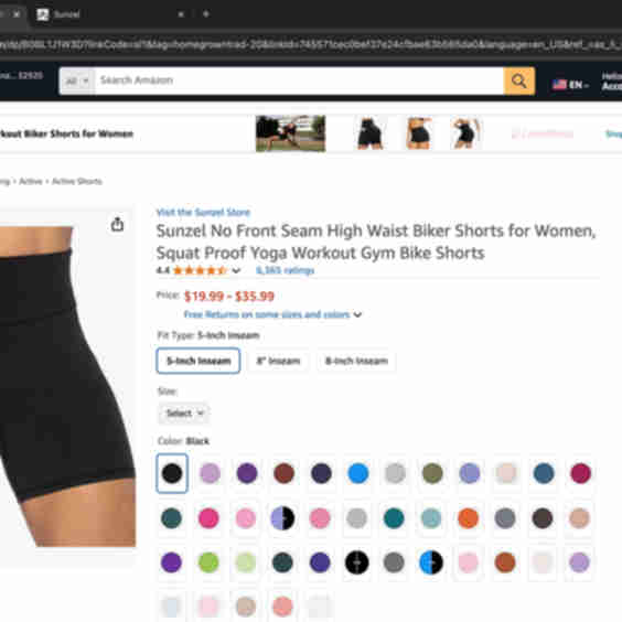 No Front Seam High Waist Biker Shorts