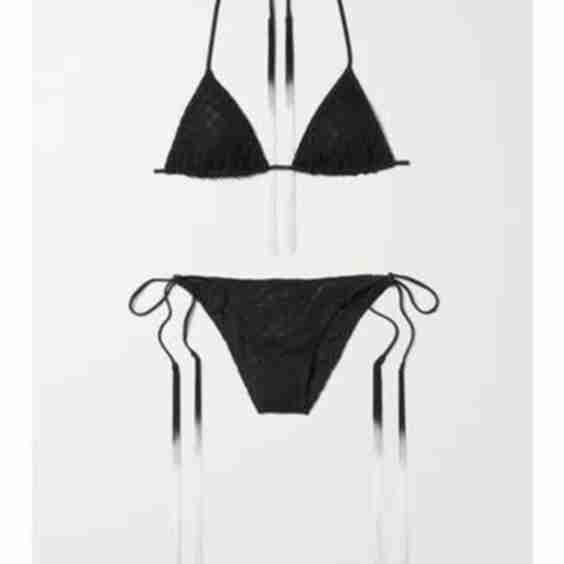 Mare Crochet-Knit Halterneck Triangle Bikini