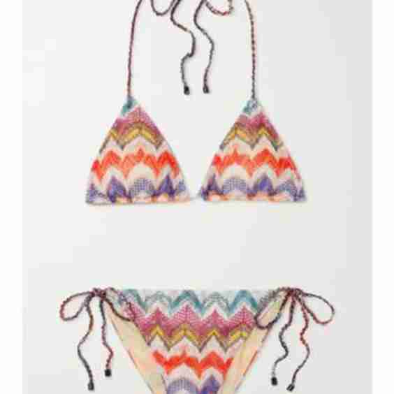 Mare Crochet-Knit Halterneck Triangle Bikini