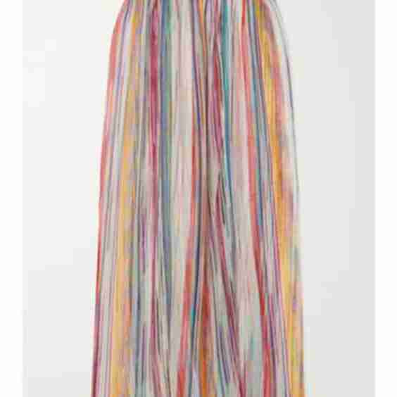 Mare Striped Crochet-Knit Midi Skirt