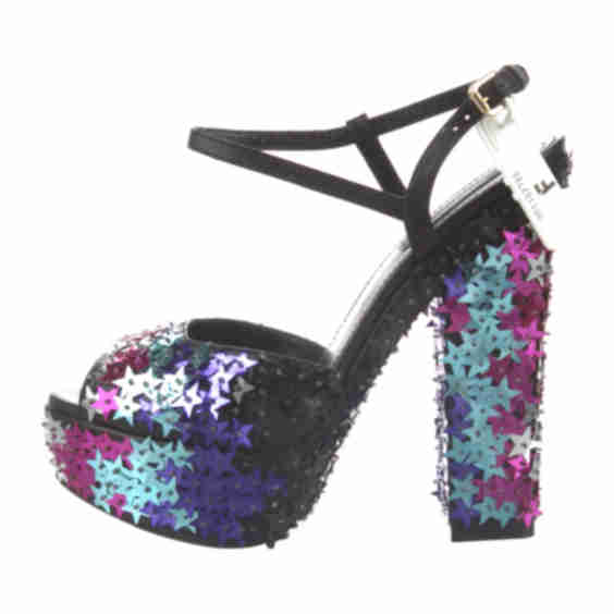 Leather Studded Accents Slingback Pumps