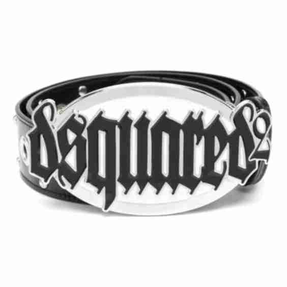 logo-buckle leather belt