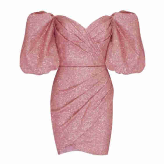 Rose Cute Mini Dress With Doll Sleeves