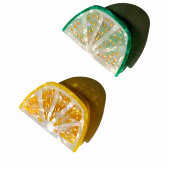 Hand-Painted Citrus Slice Fruit Claw Hair Clip