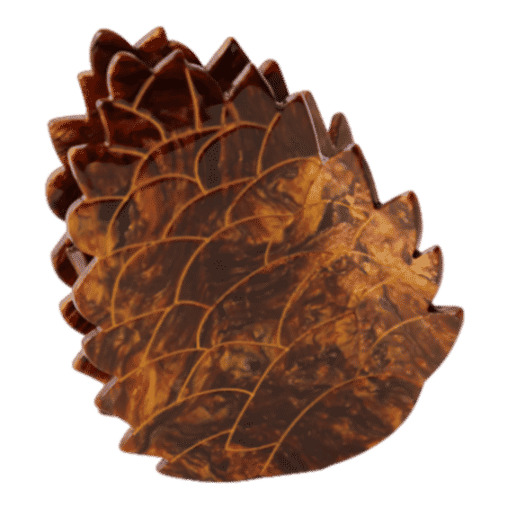 Pinecone Hand-Painted Claw Clip