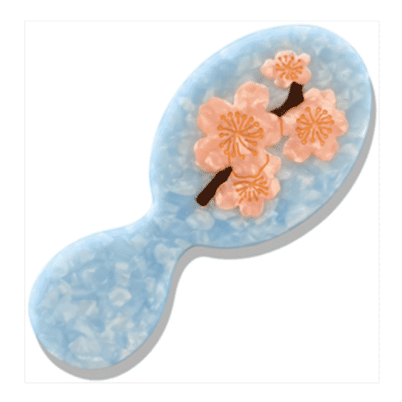 Hand-Painted Compact Cherry Blossom Stem 2-1 Perfect Daily Brush