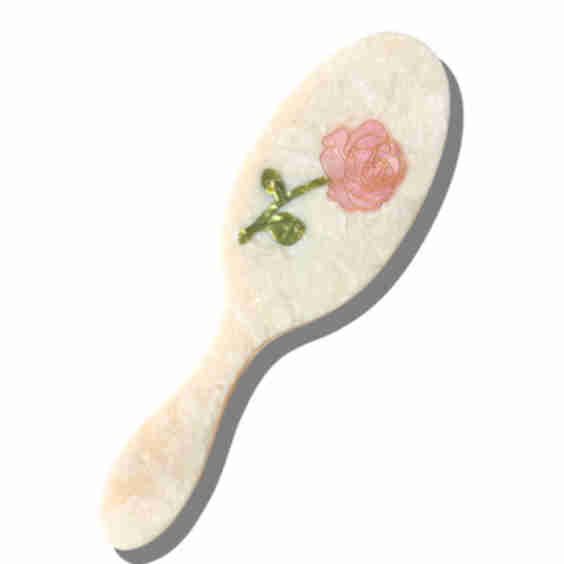 Hand-Painted Spring Rose Acetate 2-1 Daily Hair Brush