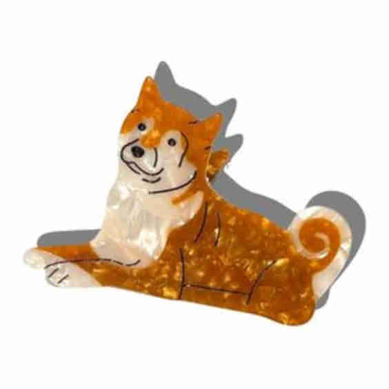 Hand-Painted Shiba Inu Dog Hair Clip