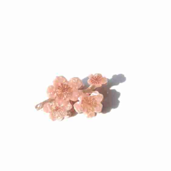Hand-painted Cherry Blossom Flower Claw Hair Clip