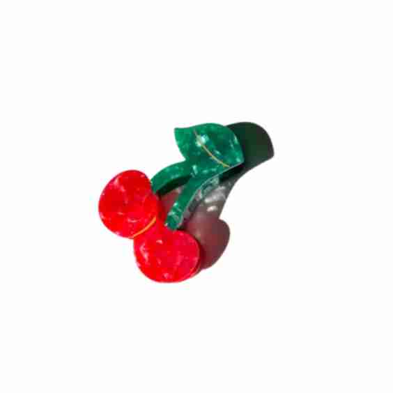 Hand-painted Cherry Fruit Claw Hair Clip