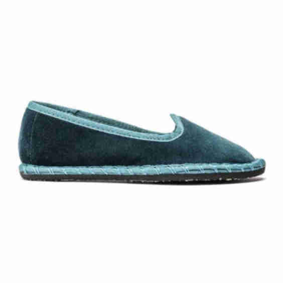 Velvet Contrast Slip Ons