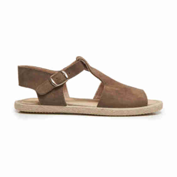 Suede T-Bar Espadrille Sandal