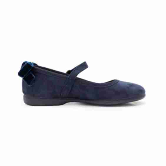 Suede Mary Janes With Velvet Bow