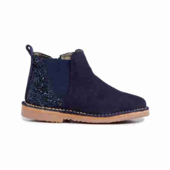 Suede Chelsea Boot with Glitter