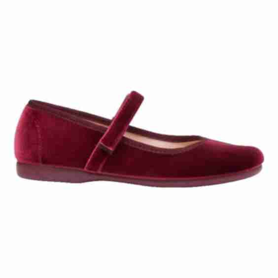 Velcro Strapped Velvet Mary Jane Shoes
