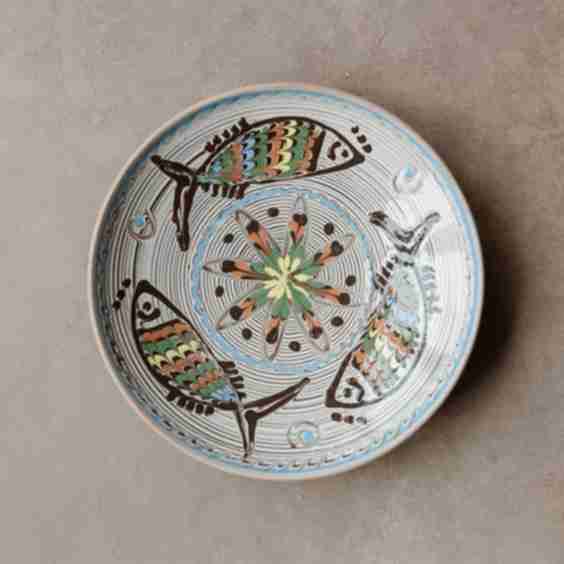 Hand Painted Artisan Fish Plate