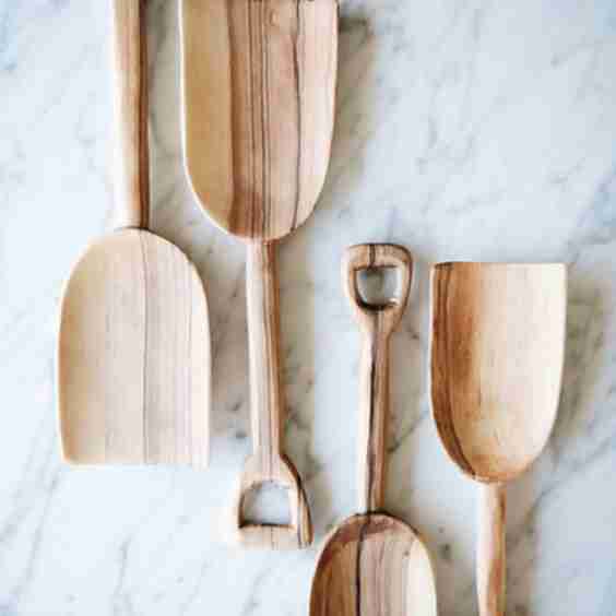 Wild Olive Wood Kitchen Bin Shovel