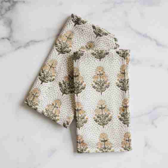 Hand Block-Printed Floral Napkins