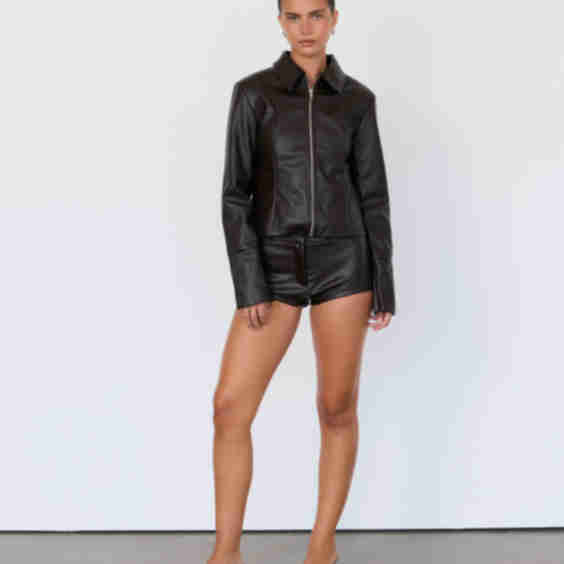 Ellis Leather Mini Shorts
