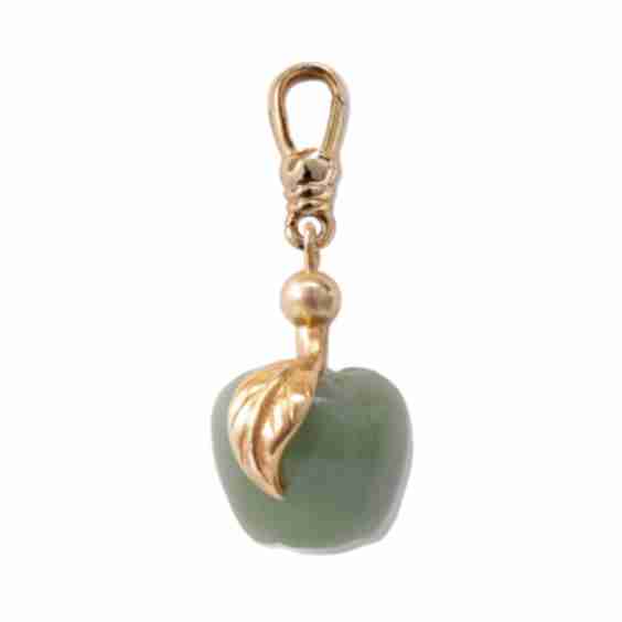 Frost Fine Green Jade Apple Charm
