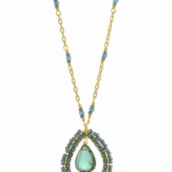 Teal Portrait Necklace