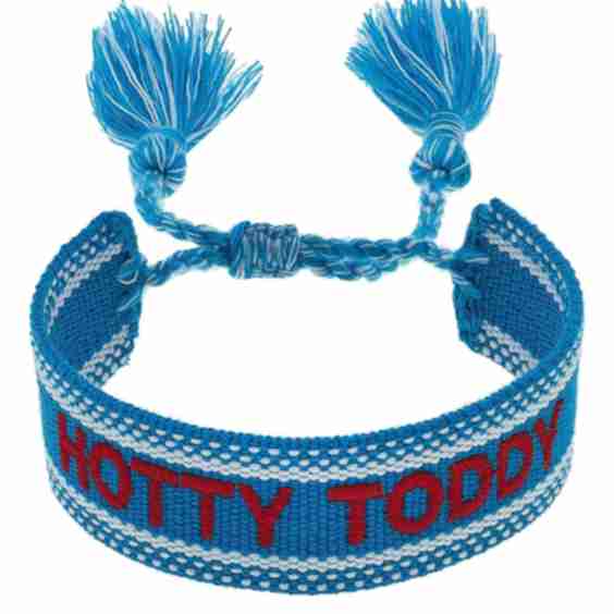 Ole Miss Rebels Woven Tassel Bracelet In Blue Red