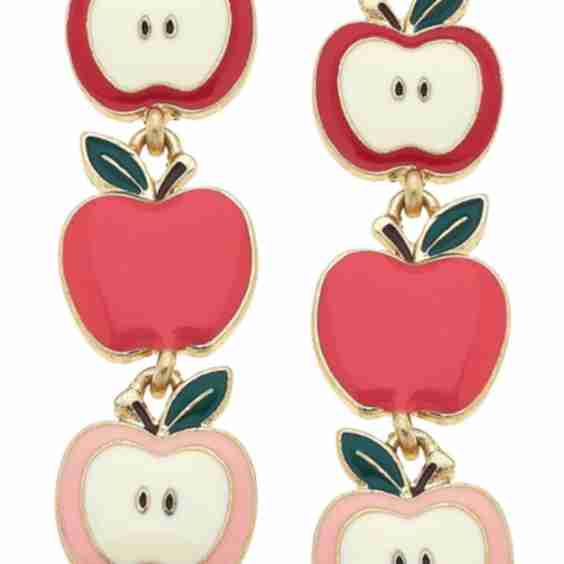 Red Delicious Enamel Apple Earrings