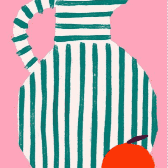 Striped Vase Print