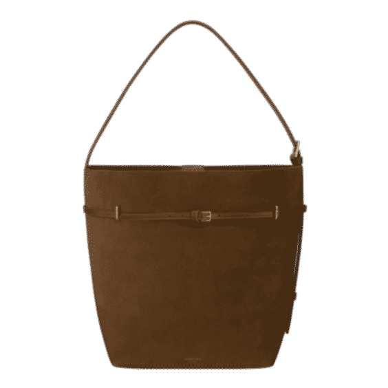 Suede Belted Tote Bag