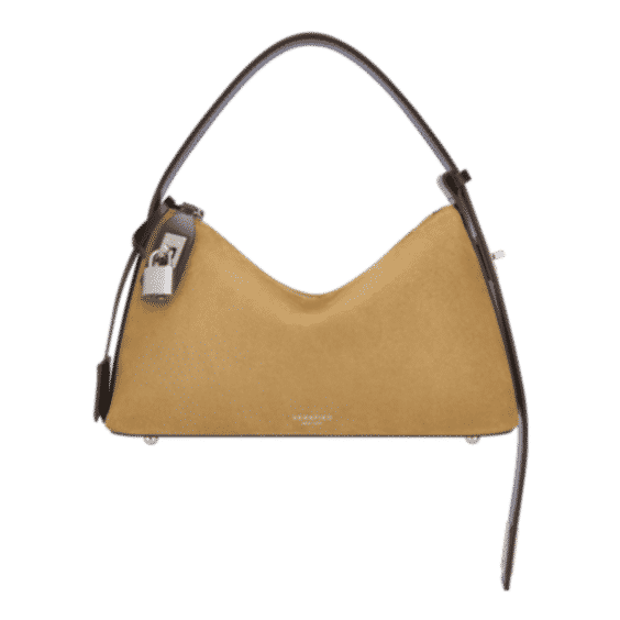 Silver Suede Hobo Bag