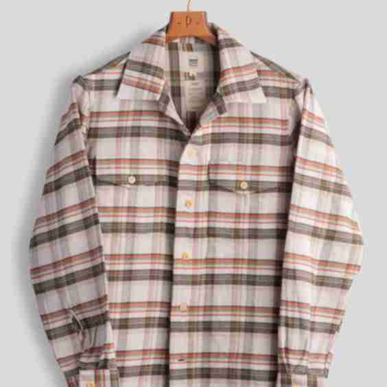 Beige And Brown Check Workshirt
