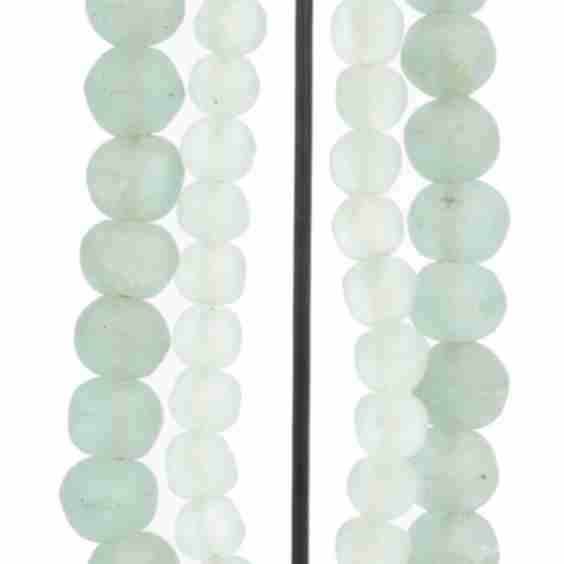 Asst. of 2 Ghanaian Glass Beads w/ Stand, Sage